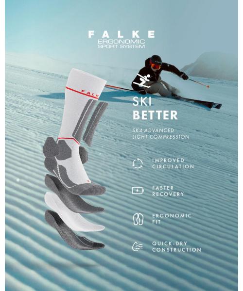 Falke SK4 Advanced Compression Light Skisokken Heren Black-Mix