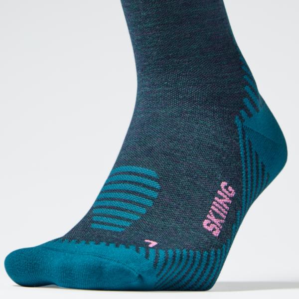 STOX Skiing Merino Skisokken Dames Blauw/Roze
