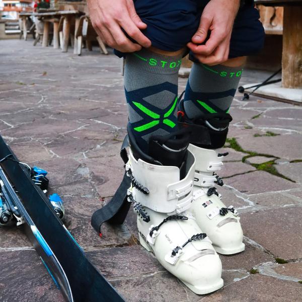 Stox Merino Skisokken Heren Blauw Groen